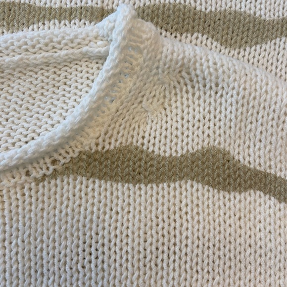 Wooden Ships Striped Minimalist Boho Short Sleeve Oversized Crewneck Sweater S/M - Picture 7 of 7